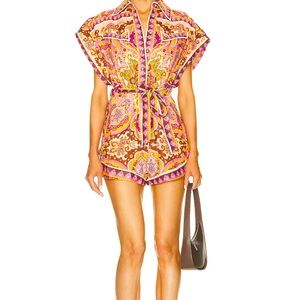 Zimmermann Halycon Romper Pink Paisley Size 1 S NWOT